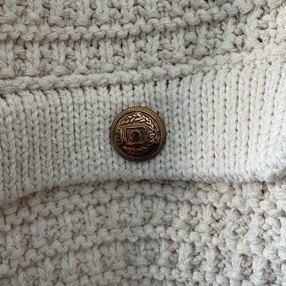 Zara knit cropped sleeve cardigan with gold buttons, sz L - Picture 4 of 6